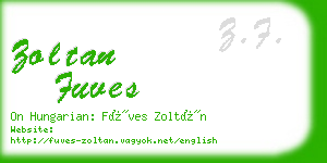 zoltan fuves business card
