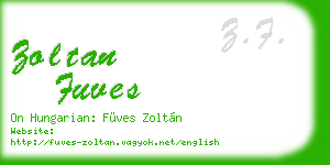 zoltan fuves business card